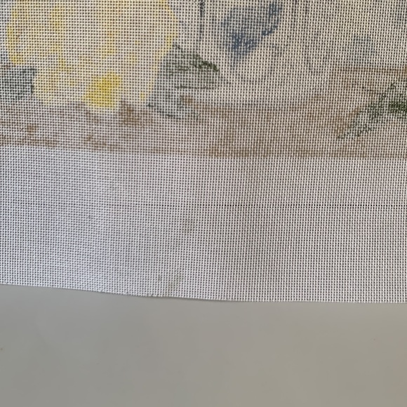 JP Hand-painted Needlepoint Canvas Blue Pots Yellow Peony Ginger Jar Vases Snail - Picture 4 of 7